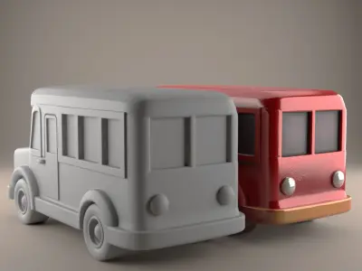 Bus Model STL for Fun Desk Decor Paperweight stl 3D print model