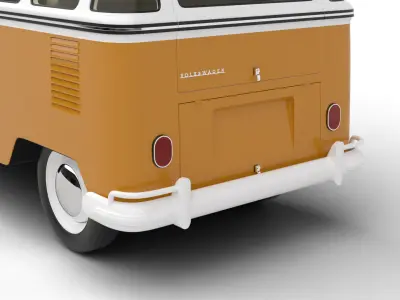 Volkswagen T1 Samba Bus 1950 3d model 3D model