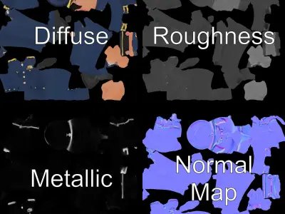 Airforce Officer D Character Model Rigged and Animated Low-poly 3D model