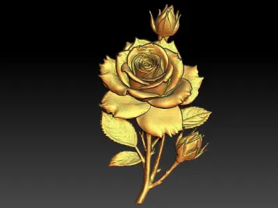 1 Rose CNC Relief Model 3D print model