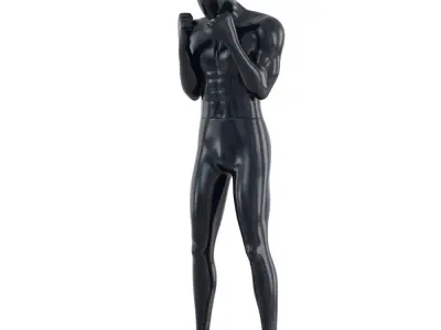 Male mannequin stands like a boxer 146 3D model