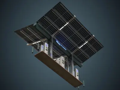 Solar Charging Station 1 Basic Low-poly 3D model