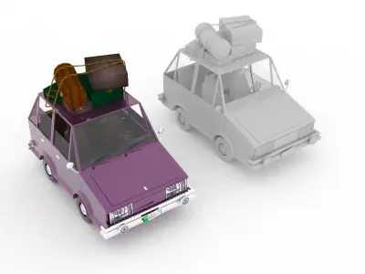 Toy car detailed low poly rigged Low-poly 3D model
