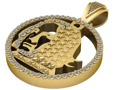 MAN FACE POINT PENDANT 3D PRINTABLE MODEL 3D print model