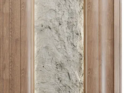 Vertical plant and moss garden wall wooden garden 112  3D model