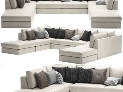 FRANCO II CLASSIC 8 PIECE SECTIONAL 3D model