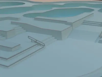 Venice Skatepark Low poly 3D model
