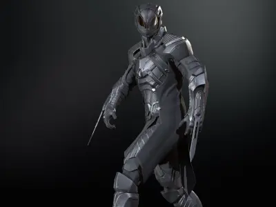 CyberSuit06 Low-poly 3D model