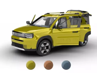 Fiat Grande Panda Hybrid 2025 HQ 3d model 3D model