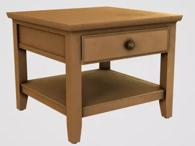Oak Wood Table With Storage Free low-poly 3D model