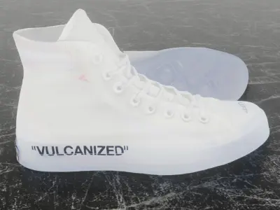 CONVERSE HIGH OFF WHITE 3D SHOES Low-poly 3D model