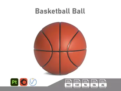 Basketball Ball Low-poly 3D model 5