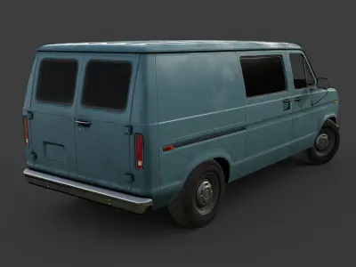 Old Van Low-poly 3D model