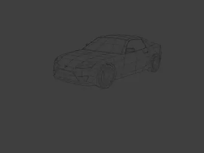 Low Poly Modern Generic Coupe Low-poly 3D model