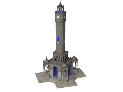 clock tower 3D model by melmir