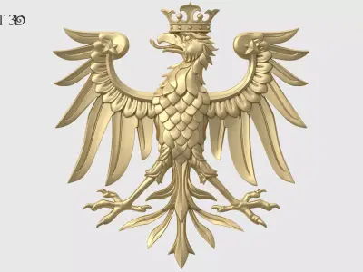 Relief Geraldic Eagle 3D print model