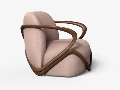 Hug ArmChairs in blue and pink  Low-poly 3D model