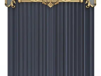 Cornice Classic Curtain 014 Low-poly 3D model