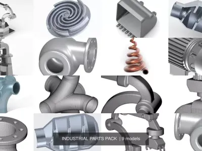 INDUSTRIAL PARTS PACK  3D Model Collection