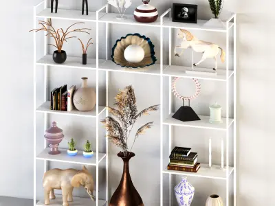 Decorative shelf Low-poly 3D model