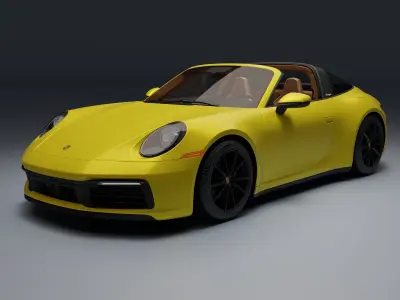 Porsche 911 Targa 4S Low-poly 3D model