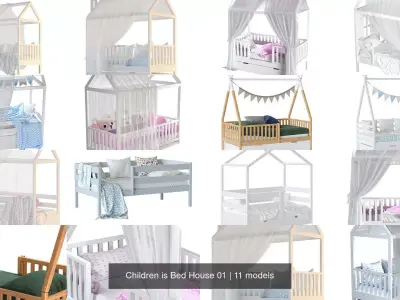 Children is Bed House 01 3D Model Collection