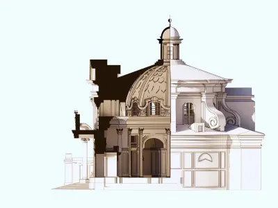 Sant Andrea al Quirinale 3D Model 3D model