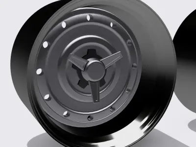 20inch Billet Drilled Steel Wheels with Spinner 2x Offsets 3D print model