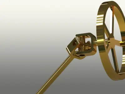 Steering wheel mechanism Low-poly 3D model