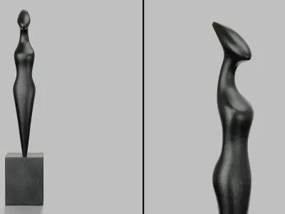 Modern abstract sculpture 042 Low-poly 3D model
