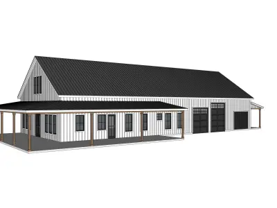 Barndominium House 076 -Archimple LLC Low-poly 3D model
