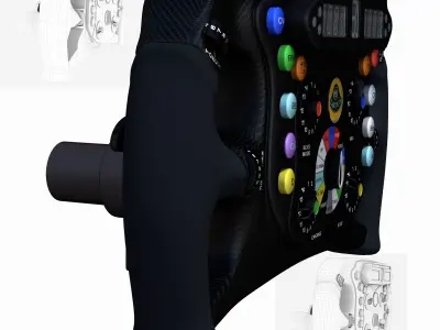 Lotus E23 Steering wheel Low-poly 3D model