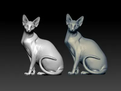 Sphinx cat statue - hairless Sphinx cat Model - 3D print 3D print model