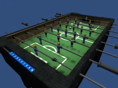Tabletop-Soccer-Set foosball table Low-poly 3D model
