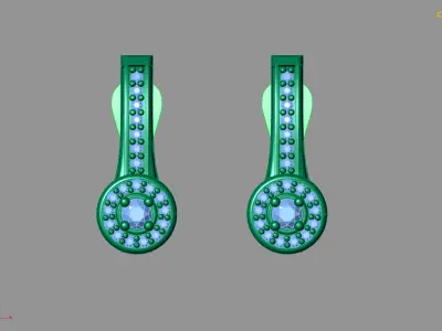 Women Earrings 3DM STL Womens Earring Renders 3D print models   3D print model 14