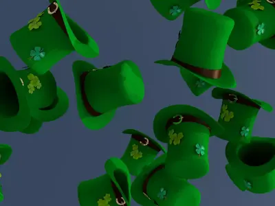St Patricks Top Hat 3D Model 3D model
