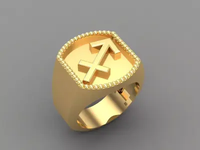 Sagittarius Ring Version 2 For Print STL 3D print model