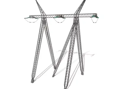 Electricity Pole 11 Low-poly 3D model