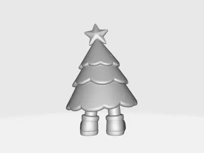 Cute Christmas Tree Character Figurine Festive Holiday 3D print model