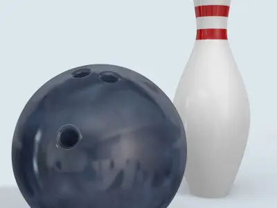 Bowling Ball and Pin 3D model