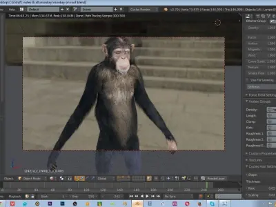 monkey chimpanzee on sidewalk 3D model