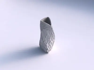 Vase twist curved tipping triangle with organic dents 3D print model