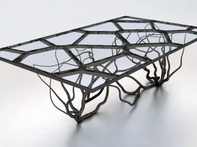 Voronoi Parametric Table Design Grasshopper Rhino Files Download 3D model