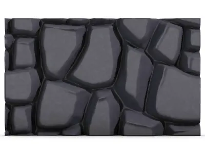 Primitive Rock Wall Segment 3D model