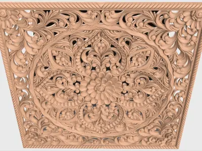 Carved decor ornament for cnc 06 3D model
