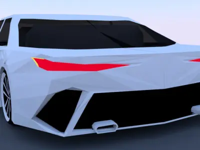 Sedan 3D Concept Low-poly 3D model