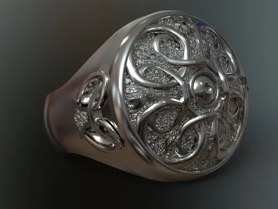 Odin Shield Ring Free 3D print model