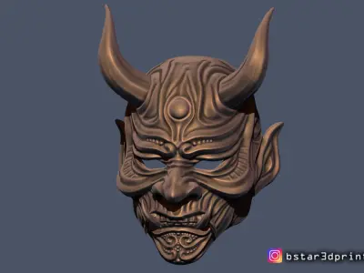 Devil Mask-Hannya Mask-Samurai Mask-Satan mask  for cosplay 3D print model