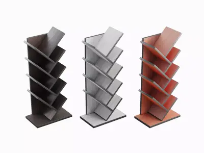 Medium Bookshelf B Set  Low-poly 3D model