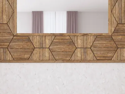 MIRROR HONEYCOMB WOODEN FRAME 3D model